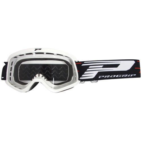 Progrip 3101 White Kids Goggles With Clear Lens