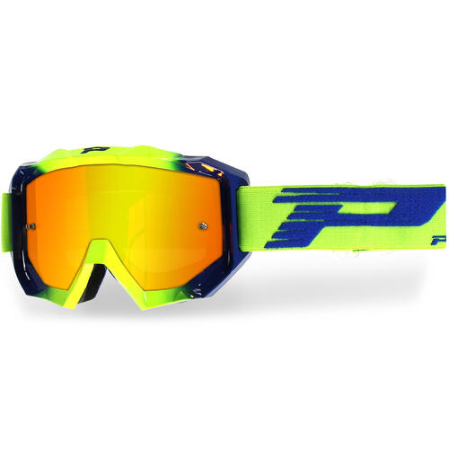 Progrip Venom 3200 Yellow / Effect Blue Goggles With Red Multilayered Lens