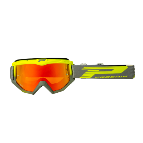 Progrip Atzaki 3201 Yellow / Grey MX Motocross Goggles With Uv Lens