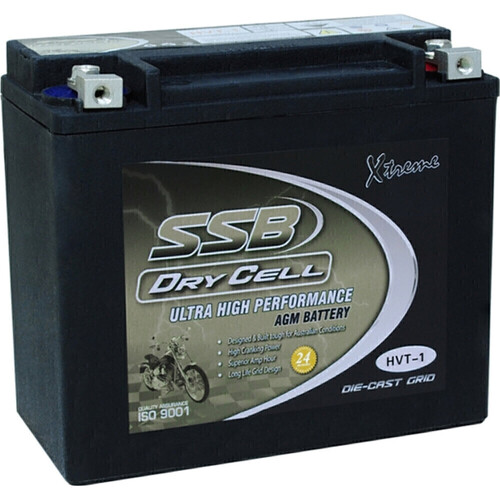 Harley Davidson 1340 FXDWG DYNA WIDE GLIDE 1992 - 1999 SSB Dry Cell Heavy Duty AGM Battery  HVT-1