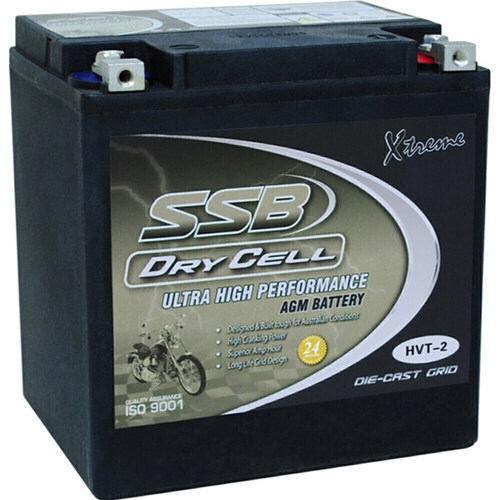 Harley Davidson 1801 FLHXSE CVO STREET GLIDE 2015 - 2016 SSB Dry Cell Heavy Duty AGM Battery  HVT-2