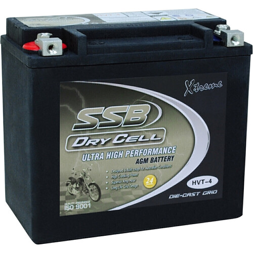 Harley Davidson 1340 FXWG WIDE GLIDE 1982 - 1995 SSB Dry Cell Heavy Duty AGM Battery  HVT-4