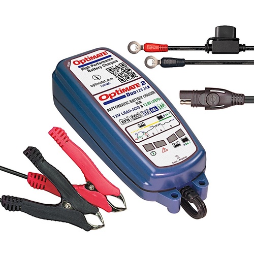 Optimate 2 Duo 12V Lithium & AGM Battery Charger / Jump Starter