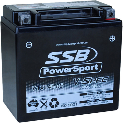 Buell 1125CR 2008 - 2010 SSB V-Spec High Performance AGM Battery VTX14L-BS