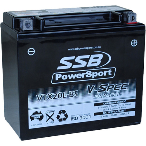 Can-Am OUTLANDER MAX 400 XT 4X4 2006 - 2015 SSB V-Spec High Performance AGM Battery VTX20L-BS