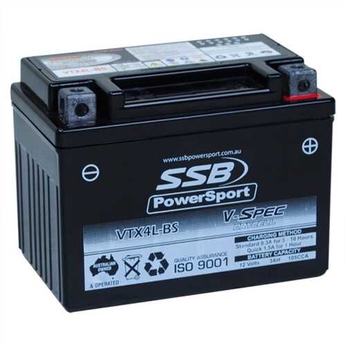 Suzuki DR200 1986 - 1991 SSB V-Spec High Performance AGM Battery VTX4L-BS