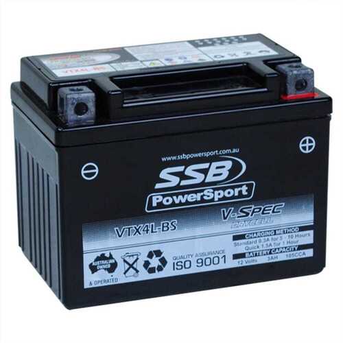 Suzuki DR250S 1988 - 1995 SSB V-Spec High Performance AGM Battery VTX4L-BS