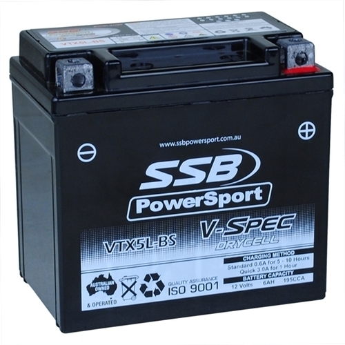 Honda CRF250F 2019 - 2024 SSB V-Spec High Performance AGM Battery VTX5L-BS