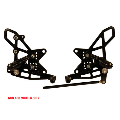 Kawasaki ZX-10R Ninja 2011-2015 Vortex Rearsets Race Footpegs Black