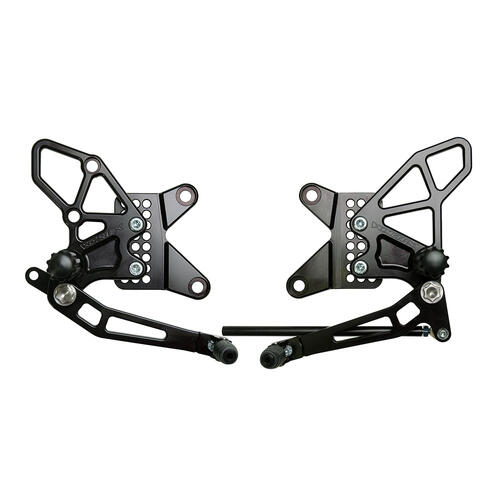Kawasaki ZX-6R Ninja 2009-2012 Vortex Rearsets Race Footpegs Black