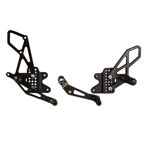Suzuki GSX-R600 2006-2010 Vortex Rearsets Race Footpegs Black