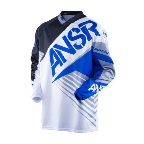 Answer Syncron White Black Blue Motocross Youth Jersey