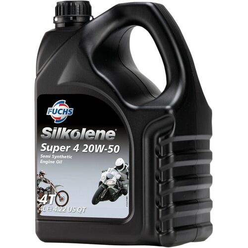Silkolene Super 4 Motorcycle Four Stroke Engine Oil 20W/50 4LTR