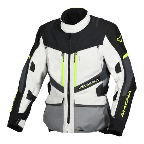 Macna Motorcycle Domane Jacket Light Grey/Fluoro