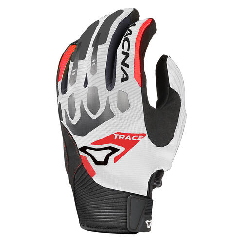 Macna Motorcycle Trace Gloves White/Black/Red
