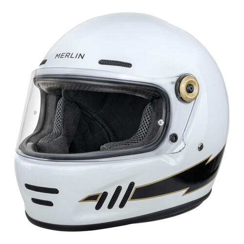 Merlin Revival Flash Motorcycle Helmet Optic White Small