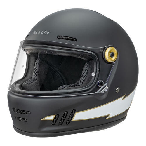 Merlin Revival Flash Motorcycle Helmet Matt Black