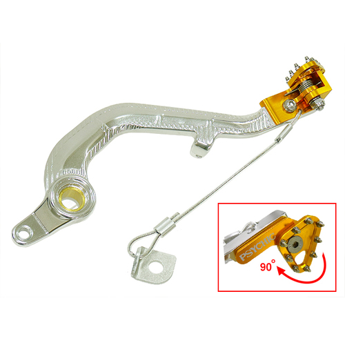 For Suzuki RM85 2002-2012 Psychic Folding Brake Pedal Gold Anodised Aluminium