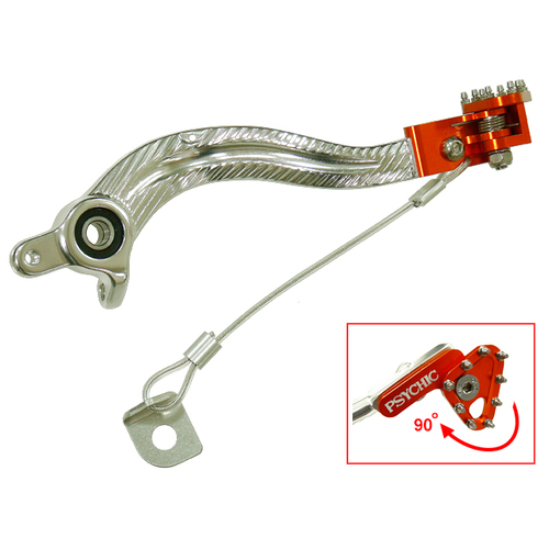 KTM 530 XC-W 2008-2011 Psychic Folding Brake Pedal Orange Anodised Aluminium