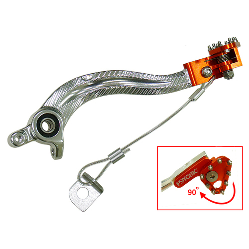 KTM 250 EXC-F 2004-2005 Psychic Folding Brake Pedal Orange Anodised Aluminium