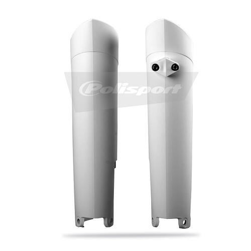 KTM 125 SX 2007-2014 Polisport Fork Protectors White Plastic Plastic