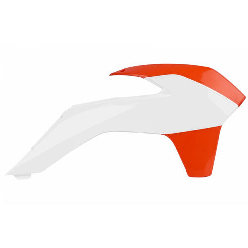 KTM 250 EXC-F 2014-2016 Polisport Radiator Shrouds Pair Orange/White