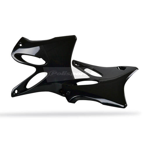 Yamaha YZ125 2002-2014 Polisport Radiator Shrouds Pair Black