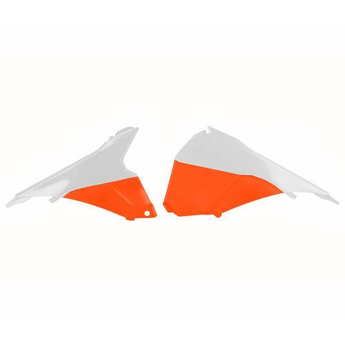 KTM 500 EXC-F 2014-2016 Polisport Airbox Covers Pair Panels White/Orange