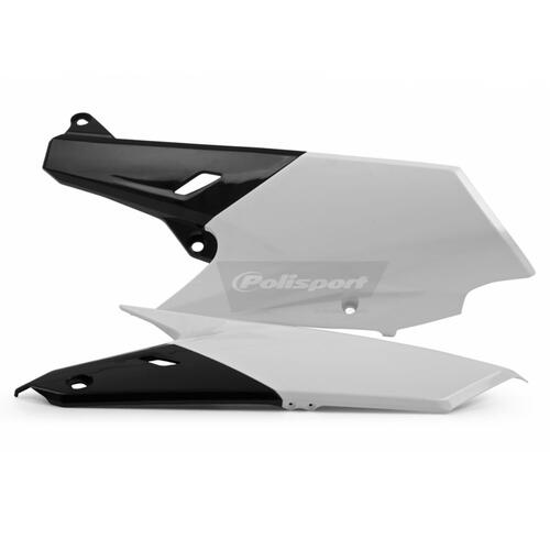 Yamaha YZ450F 2014-2017 Polisport Sidecovers Pair Panels White/Black