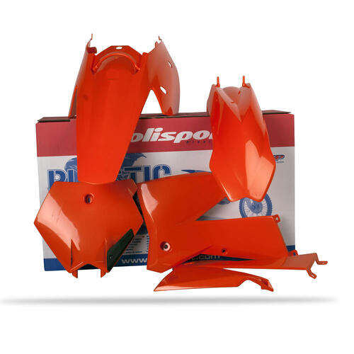 KTM 450 EXC-F 2005-2007 Polisport Plastics Kit Orange Inc Fenders & Shrouds