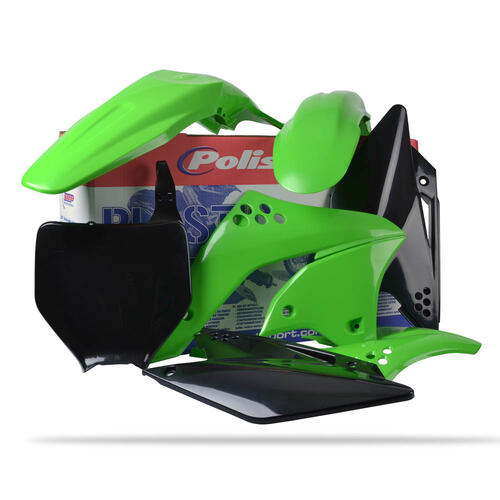 Kawasaki KX250F 2006-2008 Polisport Plastics Kit OEM Colours Inc Fenders & Shrouds