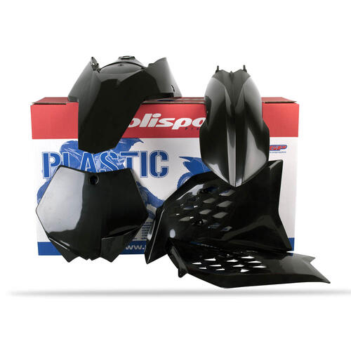 KTM 125 SX 2007-2010 Polisport Plastics Kit Black Inc Fenders & Shrouds
