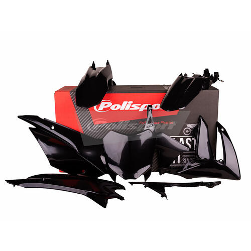 Honda CRF110F 2013-2018 Polisport Plastics Kit Black Inc Fenders & Shrouds
