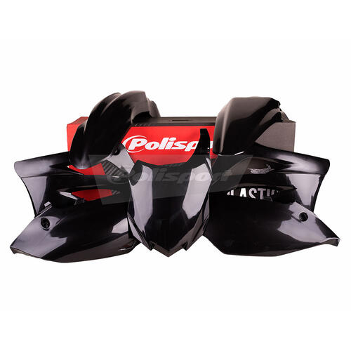 Kawasaki KX450F 2013-2015 Polisport Plastics Kit Black Inc Fenders & Shrouds