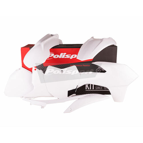 KTM 250 SX-F 2013-2015 Polisport Plastics Kit White Inc Fenders & Shrouds