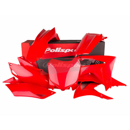 Honda CRF450R 2013-2016 Polisport Plastics Kit Red Inc Fenders & Shrouds