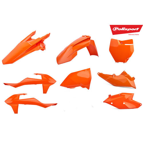 KTM 125 SX 2016-2018 Polisport Plastics Kit Orange Inc Fenders & Shrouds
