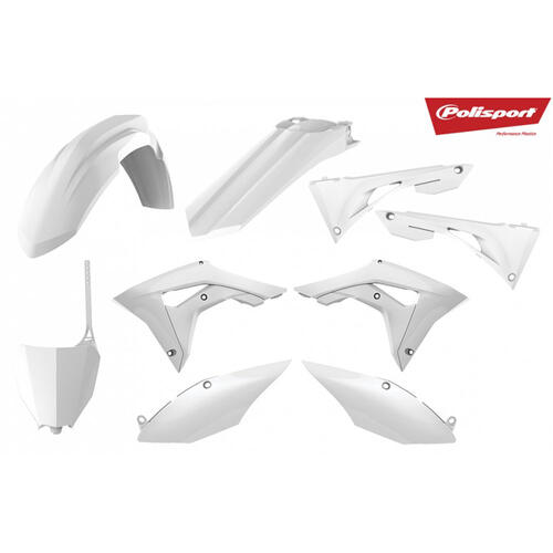 Honda CRF450R 2017-2020 Polisport Plastics Kit White Inc Fenders & Shrouds