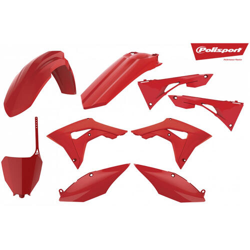 Honda CRF450R 2017-2020 Polisport Plastics Kit Red Inc Fenders & Shrouds