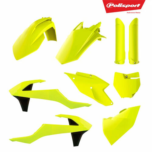 KTM 125 SX 2016-2018 Polisport Plastics Kit Inc Fork Guards Fluoro Yellow