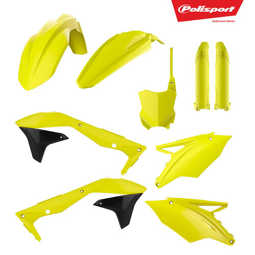 Kawasaki KX450F 2016-2018 Polisport Plastics Kit Inc Fork Guards Fluoro Yellow