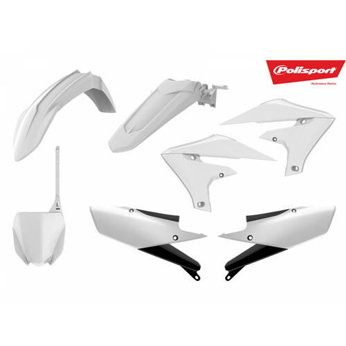 Yamaha YZ250F 2019-2023 Polisport Plastics Kit White Inc Fenders & Shrouds