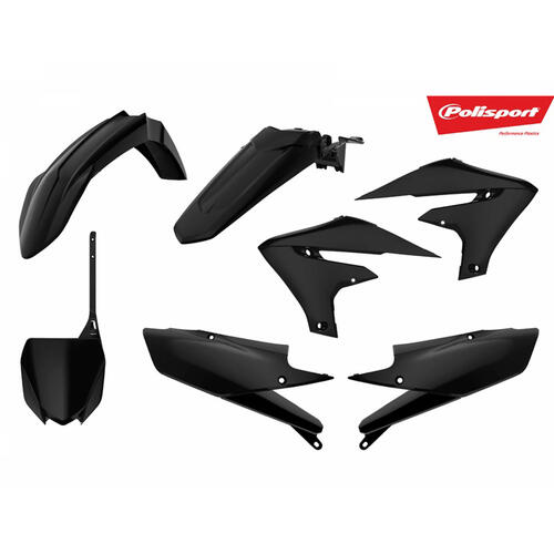 Yamaha YZ250F 2019-2023 Polisport Plastics Kit Black Inc Fenders & Shrouds