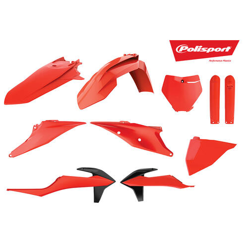 KTM 125 SX 2019 Polisport Plastics Kit Inc Fork Guards Orange