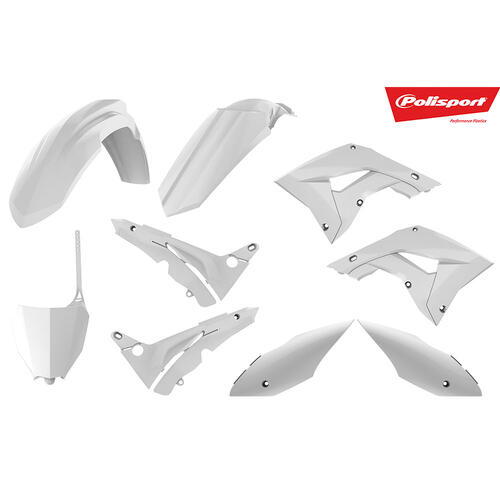 Honda CR250R 2002-2007 Polisport Restyle Plastics Kit White Inc Fenders & Shrouds