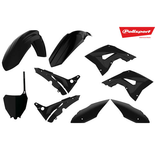 Honda CR125R 2002-2007 Polisport Restyle Plastics Kit Black Inc Fenders & Shrouds