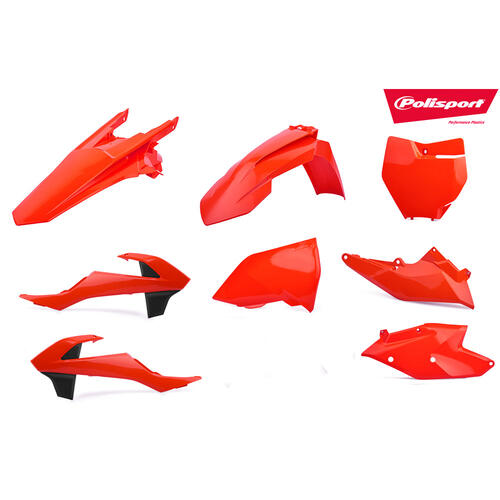 KTM 125 SX 2016-2018 Polisport Plastics Kit Inc Fork Guards Orange