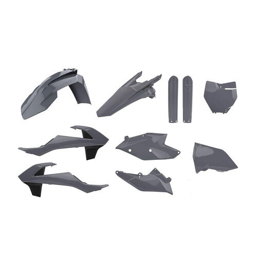 KTM 125 SX 2016-2018 Polisport Plastics Kit Inc Fork Guards Nardo Grey