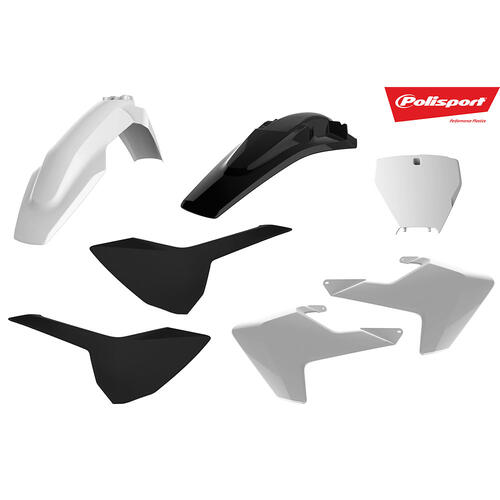 Husqvarna FC350 2016-2018 Polisport Plastics Kit White/Black Inc Fenders & Shrouds