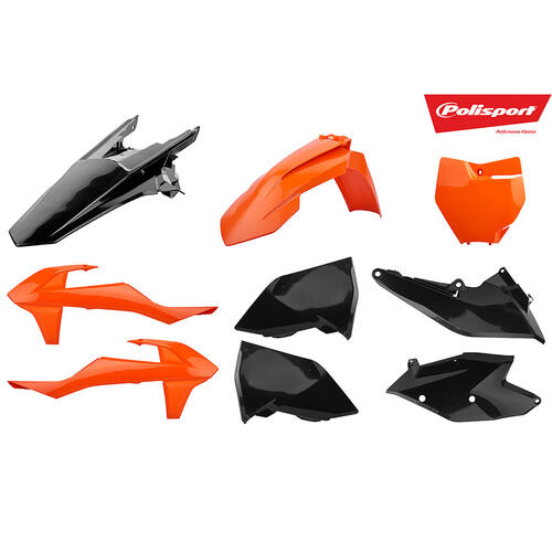 KTM 125 SX 2016-2018 Polisport Plastics Kit Orange/Black Inc Fenders & Shrouds